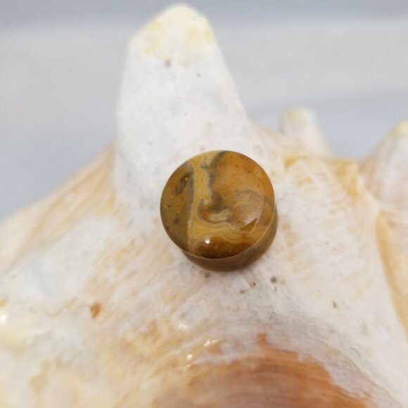 Pair Crazy Lace Agate organic plugs gauge double flare stretchers 12 mm NWT - Picture 2 of 3